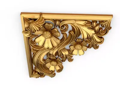 Classic carved corner decor ornament cnc 3d printing stl 02 3D model