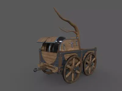 Carriage - 03 Low-poly 3D model