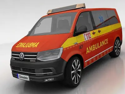 Volkswagen T6 ambulance Low-poly 3D model