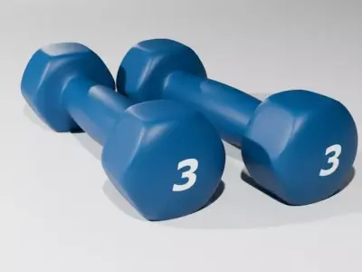 Blue-3 Dumbbell Low-poly 3D model