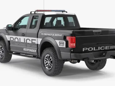 Police Pickup Truck Modern Generic Rigged 3D model