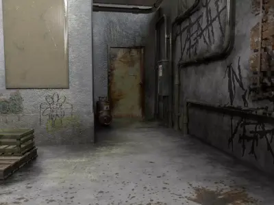 The old  Horror Room 3 Low-poly 3D model