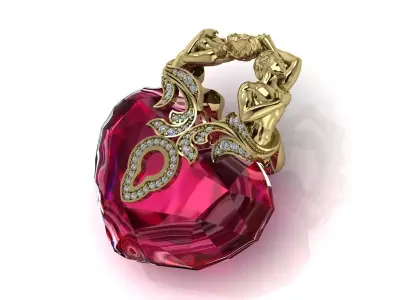 Magerit Heart Pendant 3D print model