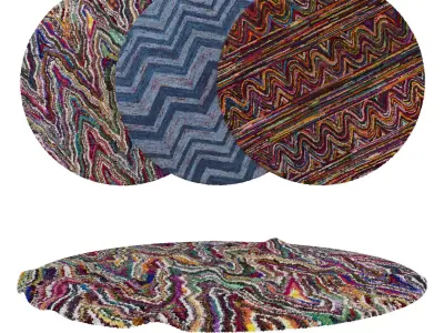Round Rug Set 276 3D model