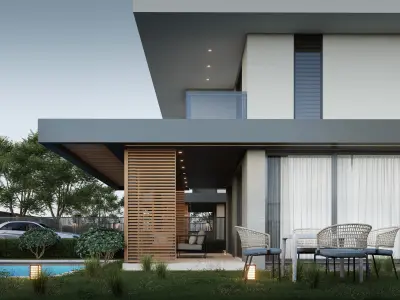 Two modern villas 3D model
