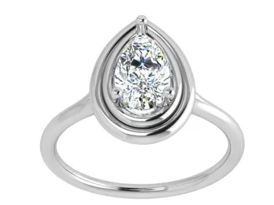 Pear Diamond Ring 4301 3D print model