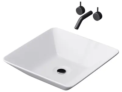 White Vessel Sink washbasin 3D model