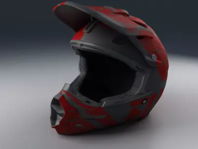 Moto Helmet Red 3D model