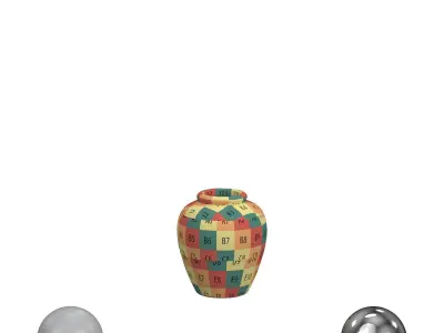Hand Painted Indonesian Vase 3D model