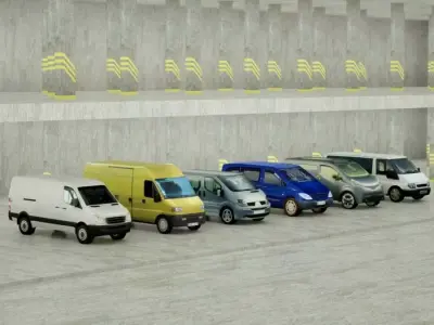 6 Low Poly g VANs Low-poly 3D model