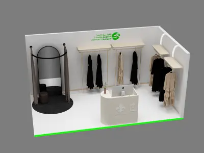 3 simple clothes  booth 3D model 3D model