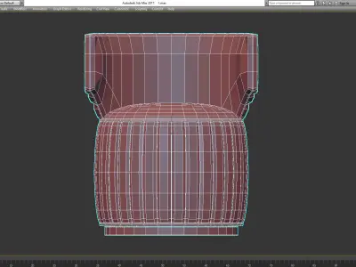 Luxury Upholstered Ivory Soft Velvelt Stool - Siganture 3d model Low-poly 3D model