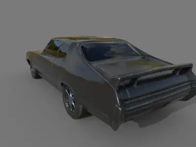 Gameready car model Buick gsx 455 Low-poly 3D model
