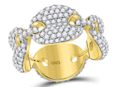 Fashion Link Ring Diamonds 3D print model