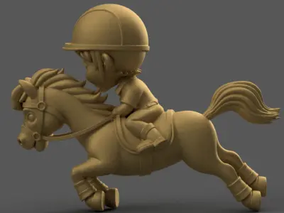 Fun 3D Pony Model for Kids  Perfect Desk Decor without base 3D print model