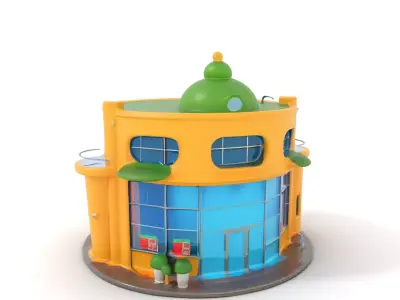 Vibrant Yellow Shopfront model pack Low-poly 3D model