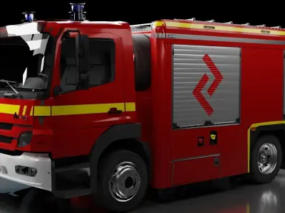 FireTruck Mercedes Atego Low-poly 3D model