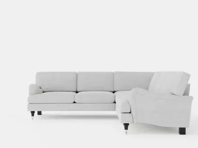 Howard Classic Corner Sofa Gray Low-poly 3D model