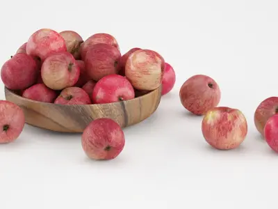 Apples In Bowl 3D model
