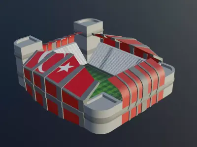 Football Stadium - Turkey Low-poly 3D model