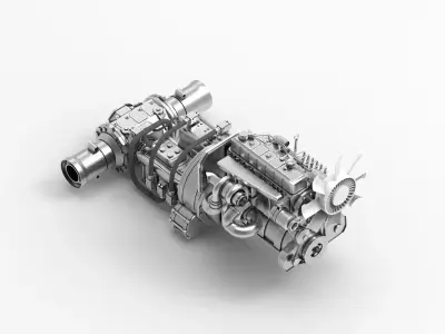 Diesel Engine 3D model from CGTrader