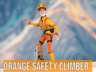 Orange Safety Climber model pack Low-poly 3D model
