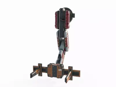 Future science fiction engineering robotic arm 3D model