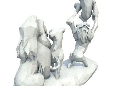 Lion King Low Poly 3D print model