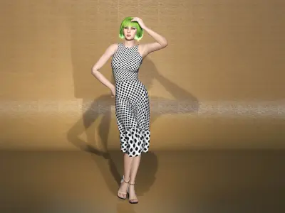 Real-time 3D Girl Character - Short Hair Girl 3D model