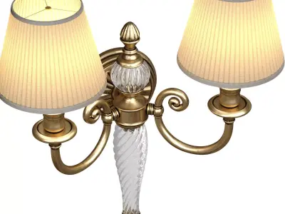 Brass Crystal Wall Lamp Sconce Light in Classic Style 3D model