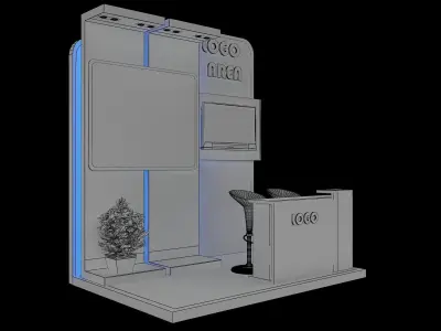  Booth Exhibition Stand a15a 3D model