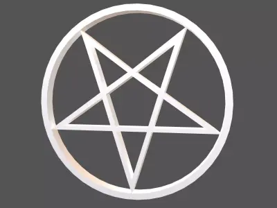 Inverted Pentagram Symbol v2 002 Low-poly 3D model