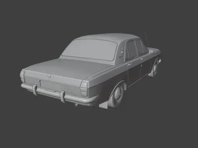 Gaz Volga 24 and 2402 Low-poly 3D model