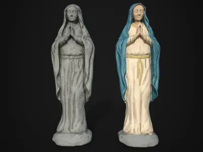 Saint Mary Statue Low-poly 3D model