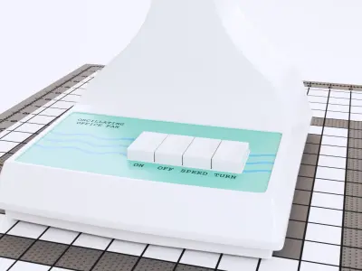 Oscillating Office Desk Fan 3D model