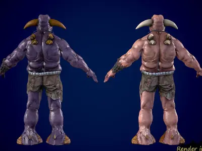 Beast Mutant Low-poly 3D model