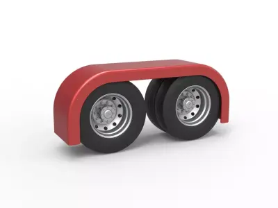 Semi truck Rear fenders Set 4 Scale 1 to 25 3D print model