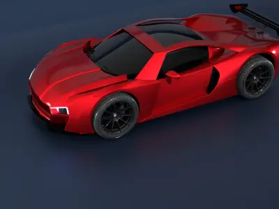 High Performance Fiesta Red Sports Car 3D Model  Blender Shaded 3D model