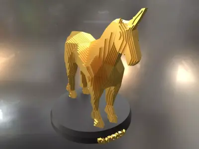 Parametric Unicorn Low-poly 3D model