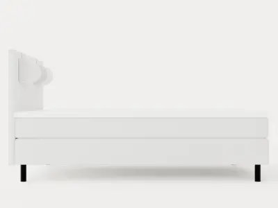 Happy Continental Bed 120x200cm Light Gray Low-poly 3D model
