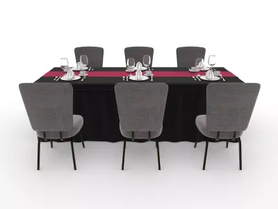 Banquet Table and Chair 150 3D model