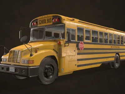 School Bus Low-poly 3D model