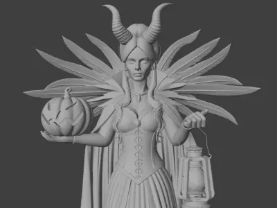 Halloween Demoness 3D Model for 3D Print 3D print model