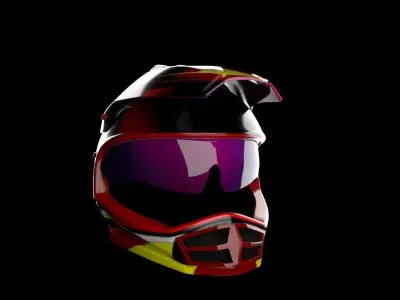 low poly motorcross helmet  Low-poly 3D model