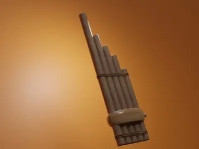 can model wooden flute Low-poly 3D model
