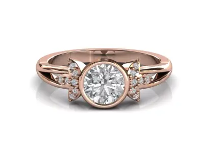 STL 3DM Print Ready Women Diamond Ring Lightweight Printable  3D print model 133