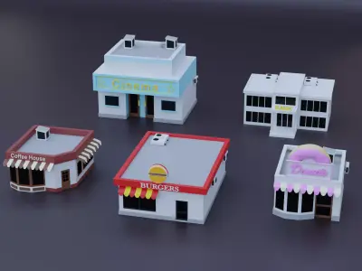 Blocks to City - Low Poly Low-poly 3D model