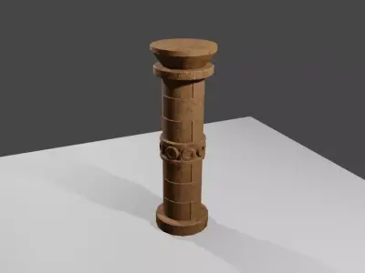 Ancient Column Low-poly 3D model