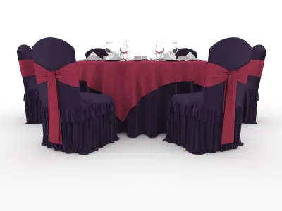Banquet Table and Chair 60 3D model