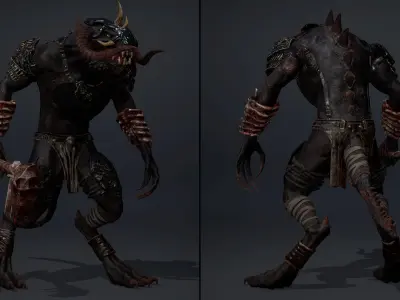 Ghost Barbarian Arm1 Brutal Low-poly 3D model